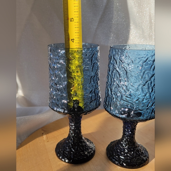 LENOX Impromptu Dark Blue Water Goblets Hand Blown Crystal Stemware Set of 3 USA - Picture 8 of 16